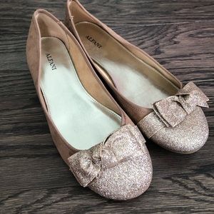 Alfani | Suede/Glitter Nude Ballet Flats | sz 9.5